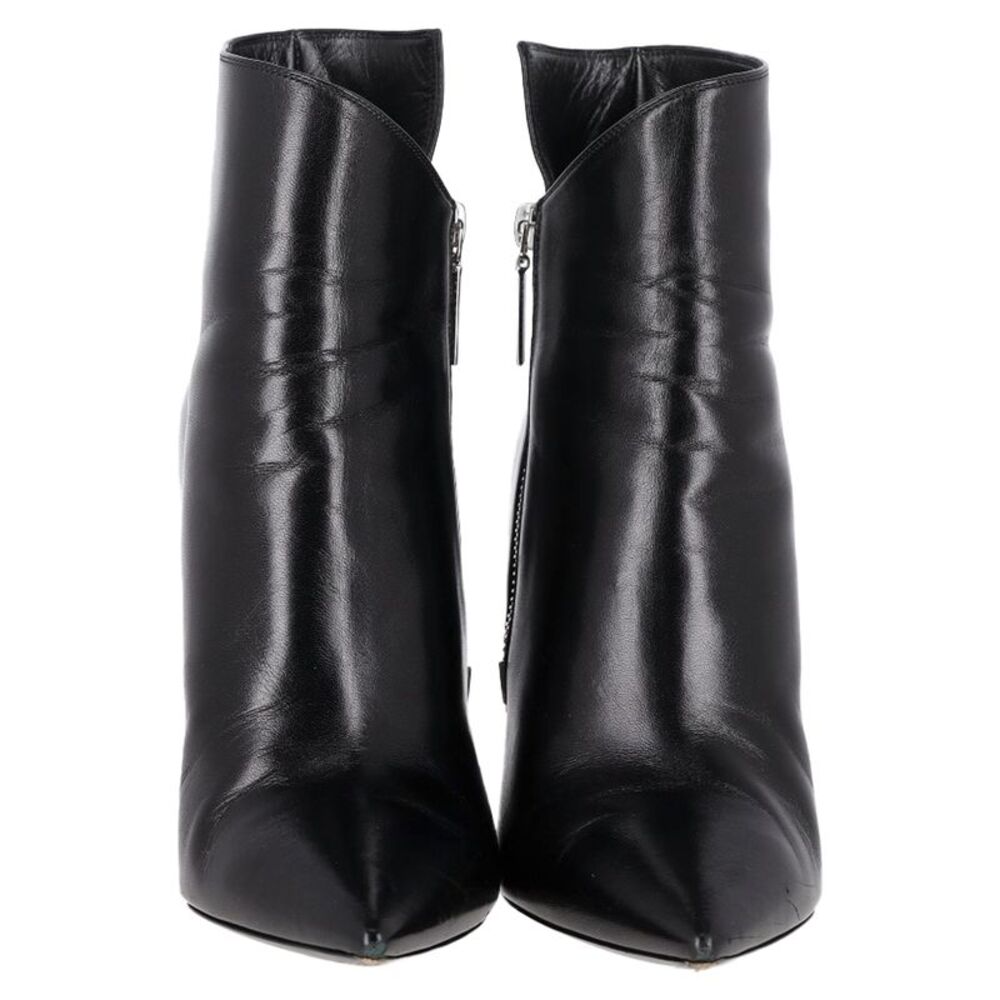 Saint Laurent Pyramid-Heeled Ankle Boots in Black Leather - Picture 2 of 8